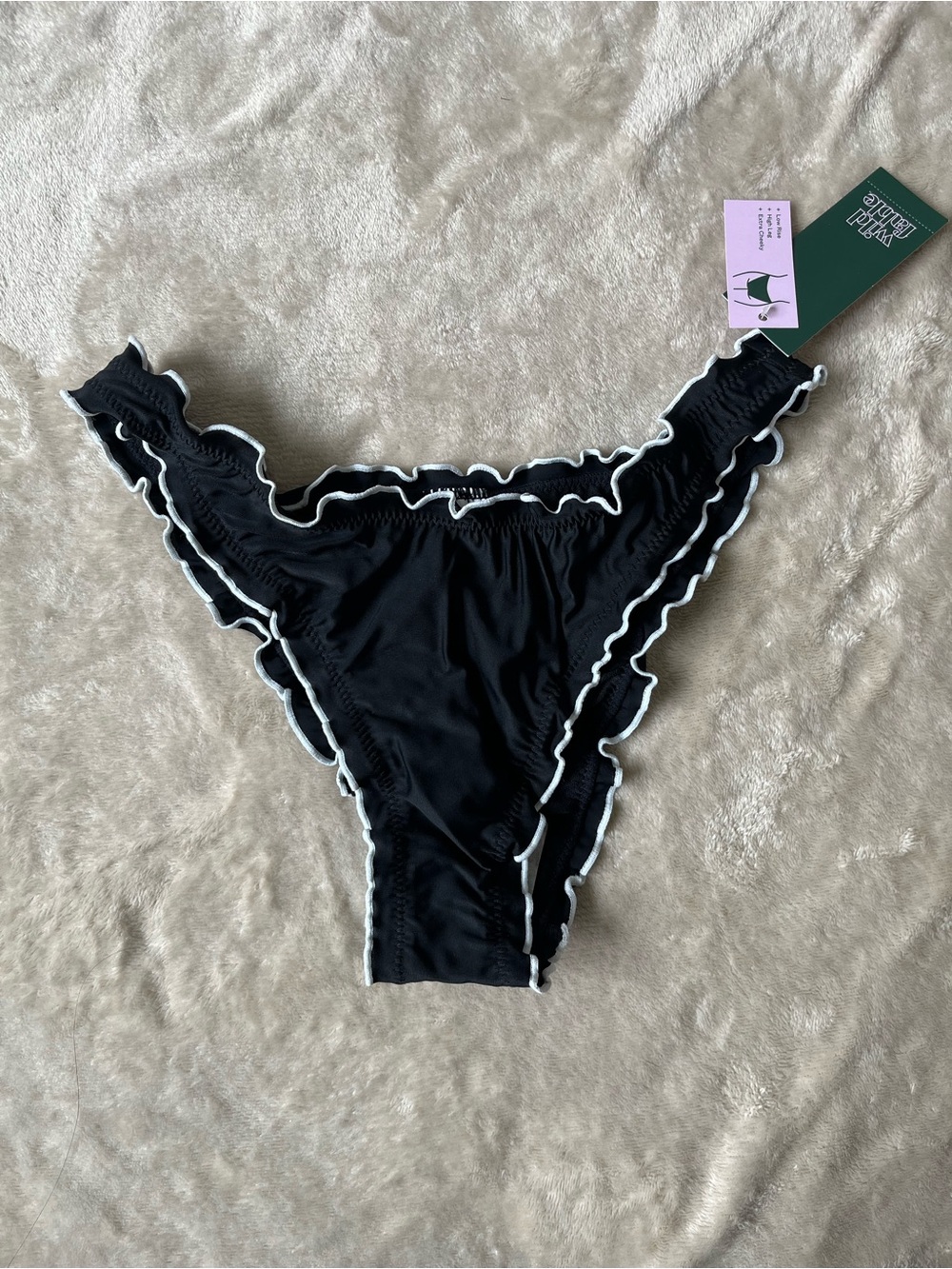 Wild Fable Women’s Black Low Rise Bikini Bottoms Small (4-6) NWT Extra Cheeky